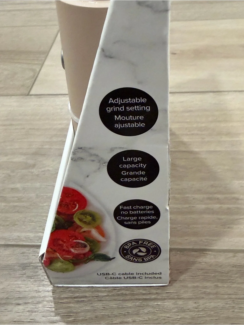 Bralo Rechargeable Pepper Mill Set BPA Free Adjustable Setting New